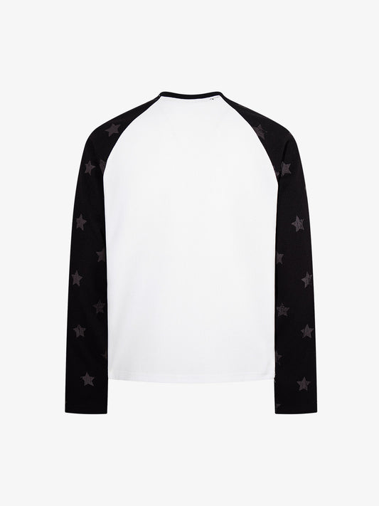 Flag Graphic Waffle Boxy Fit Long Sleeve Tee