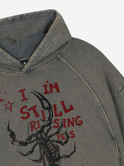 Hoodie mit Logo-Blitz-Grafik, gewaschen und im Used-Look