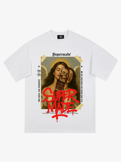 Angel and Demon Struggle Graphic T-shirt 