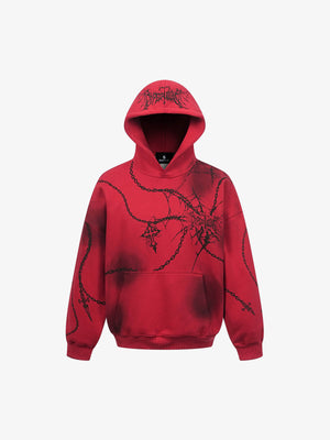 Chain Thorn Allover Graphic Pullover Hoodie