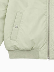 Faux-Shearling Collar Lightweight Padded Coat