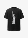 Statue of Liberty Print and Star Details T-Shirt 