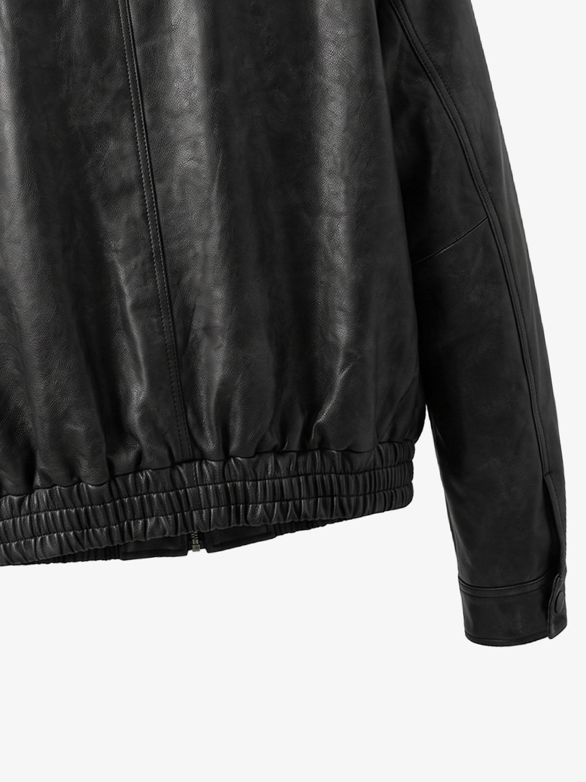 Cross Embroidered Color Block Cropped Biker Jacket