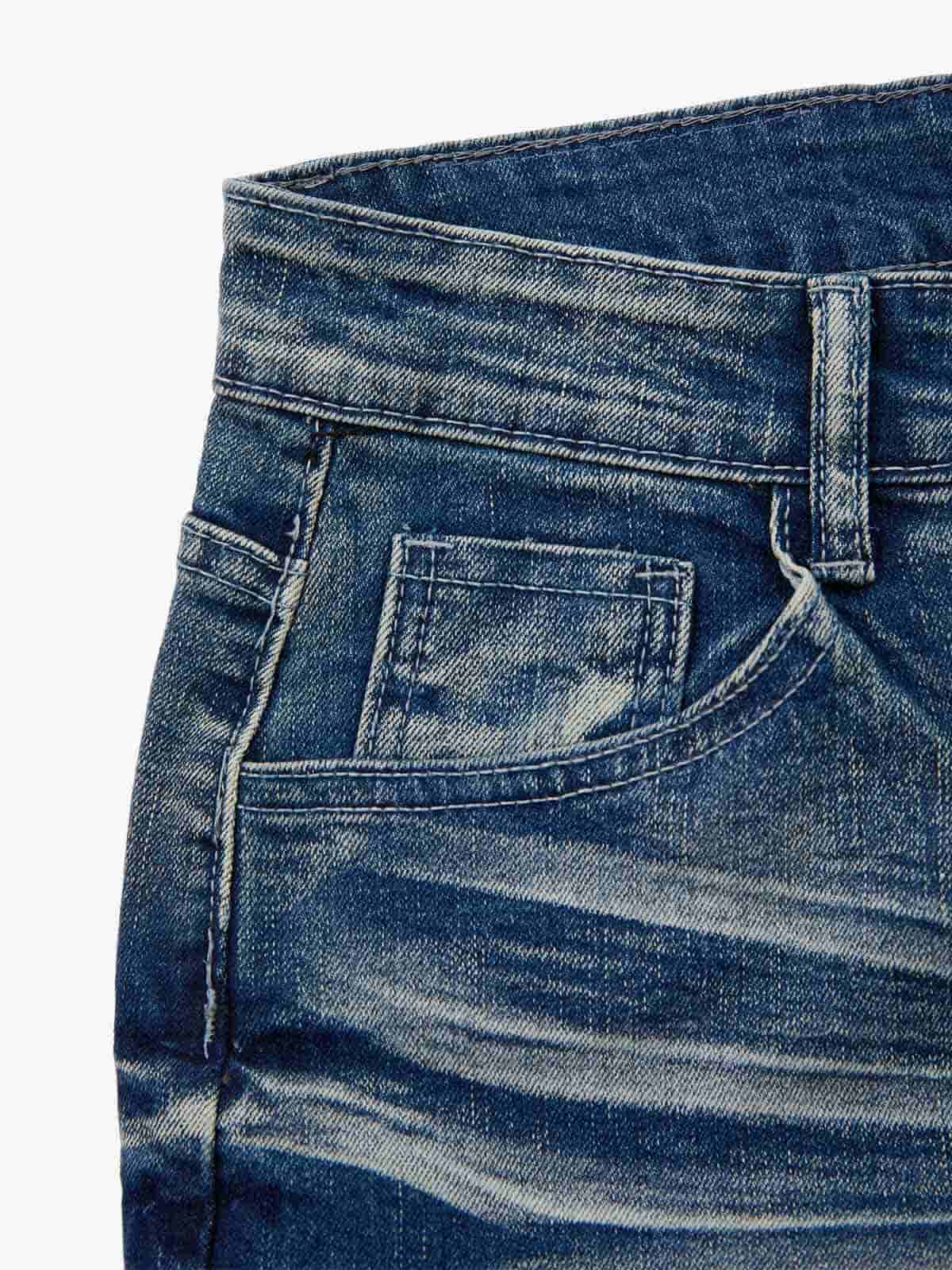 Black Denim Flared Jeans with Button Front High Waist Design 