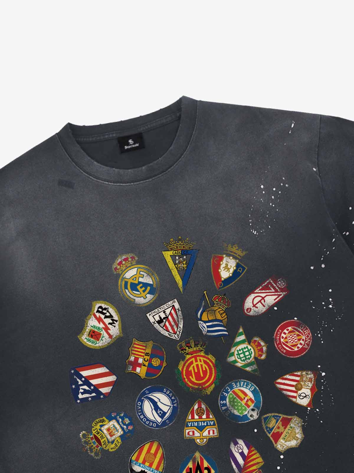 Distressed Ink Splatter Pattern Team Logo Collection T-shirt 