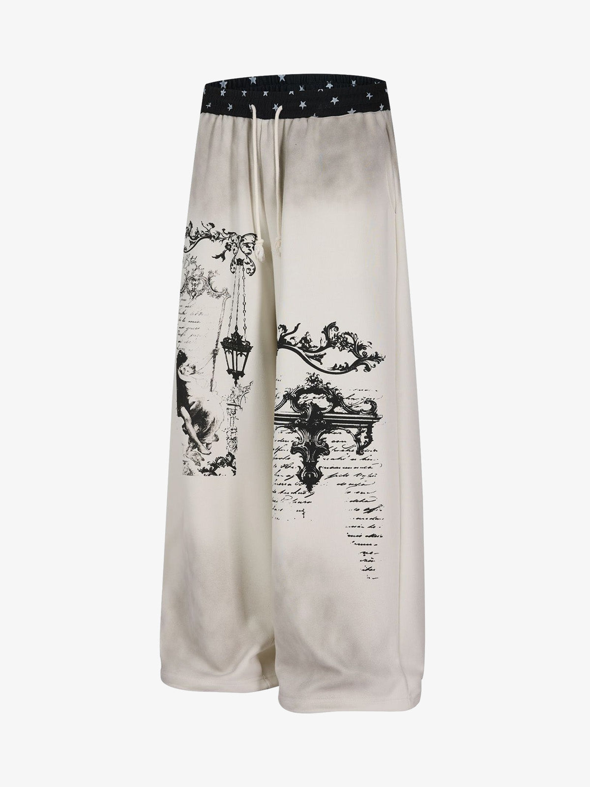 Ornate Graphic Wide-Leg Sweatpants