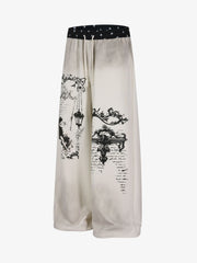 Ornate Graphic Wide-Leg Sweatpants