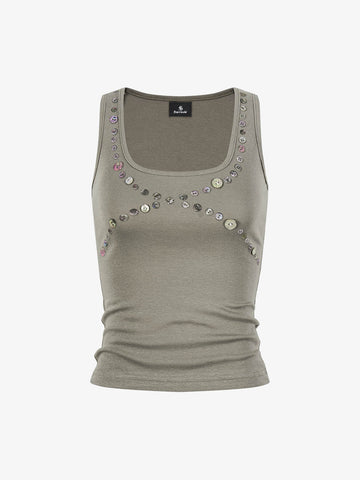 Thesupermade Button Detail Slim Tank Top