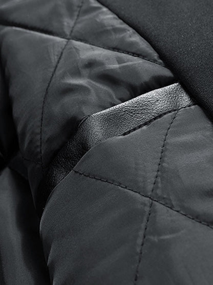 Stylish Velvet Bomber Jacket with Leather Collar for Men 