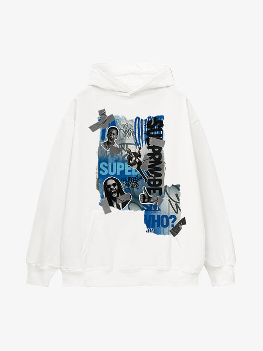 Supermade Graffiti Retro Hip-hop Hooded Sweatshirt 