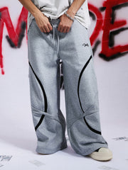 Retro Contrast Panel Drawstring Sweatpants 