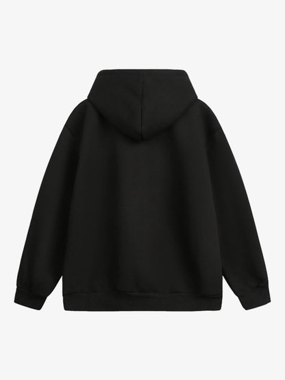 Deconstructed Loose-leaf Hooded Sweatshirt 