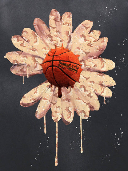thesupermade Funny street basketball floral pattern design T-shirt 