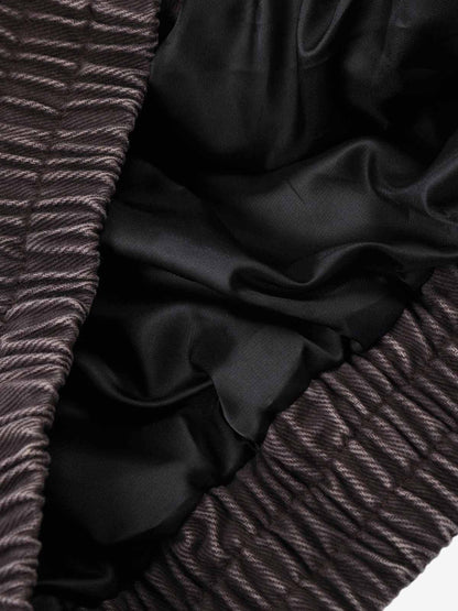 Washed Cotton Hooded Duffle Jacket with Metal Snap Buttons and Ribbed Hem 