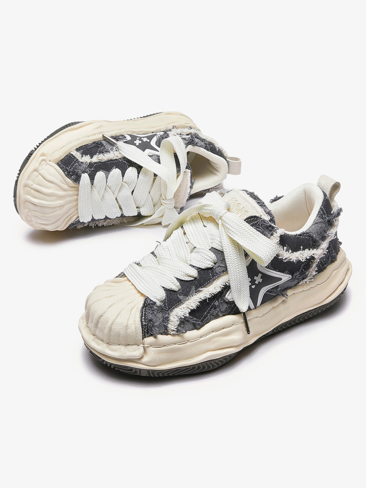 Trendy Distressed Sneakers with Star Design for Fashion Lovers 