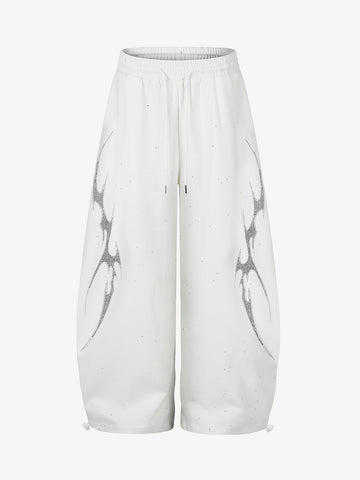 Thorn Graphic Rhinestone Baggy Sweatpants