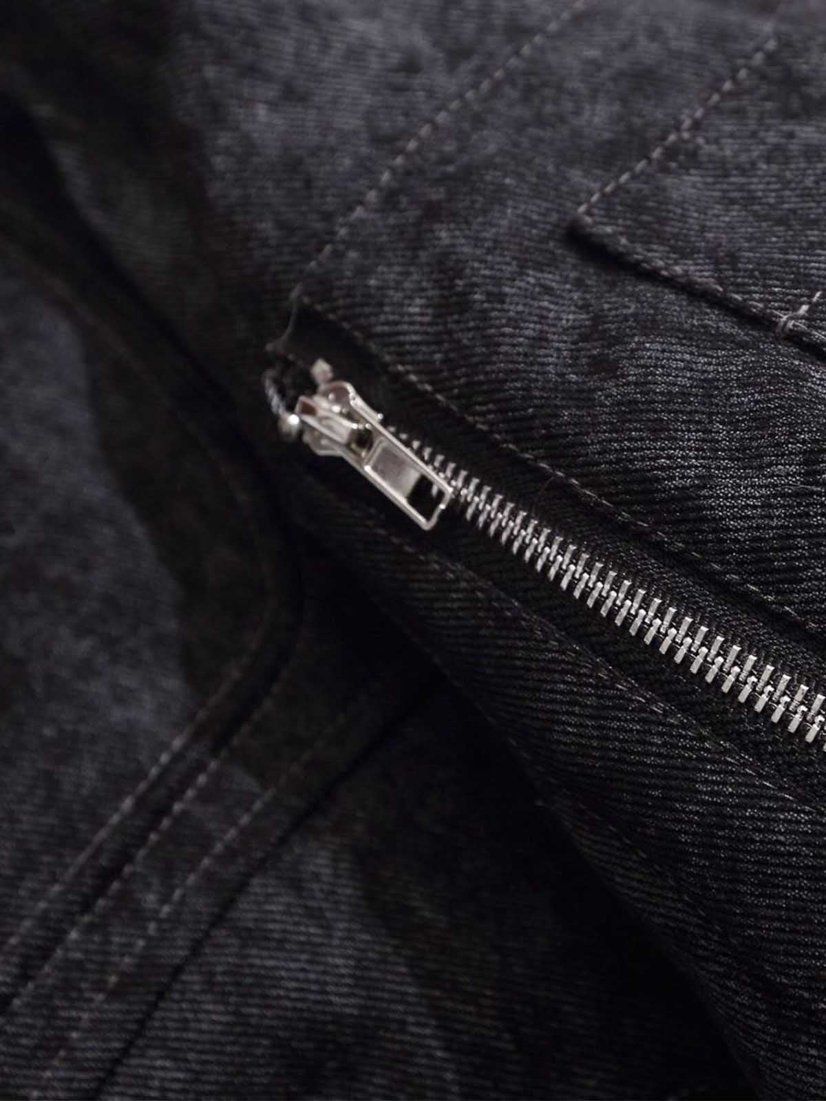 Vintage Metal Buckle Faux Fur Trim Padded Denim Jacket 