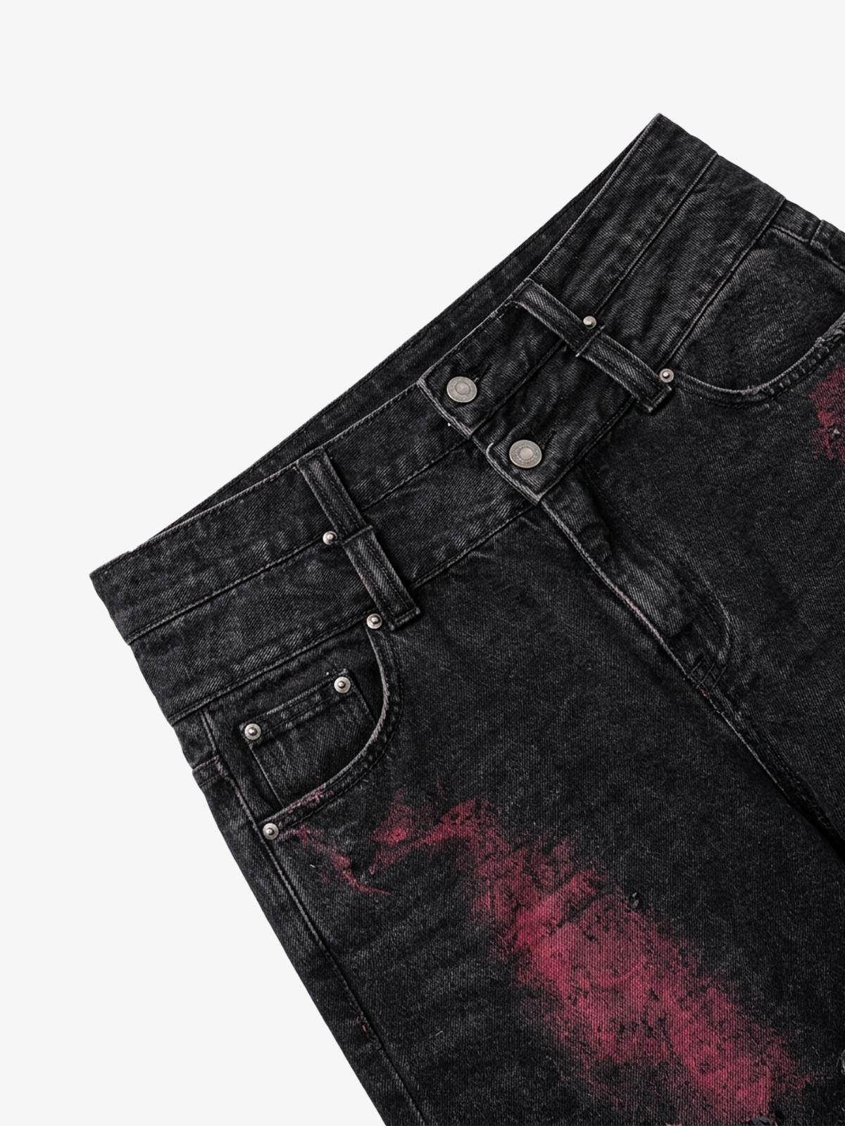 Washed Distressed Cargo Jeans