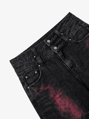 Washed Distressed Cargo Jeans