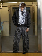 All-Over Skull Graphic Zip Bomber Jacket