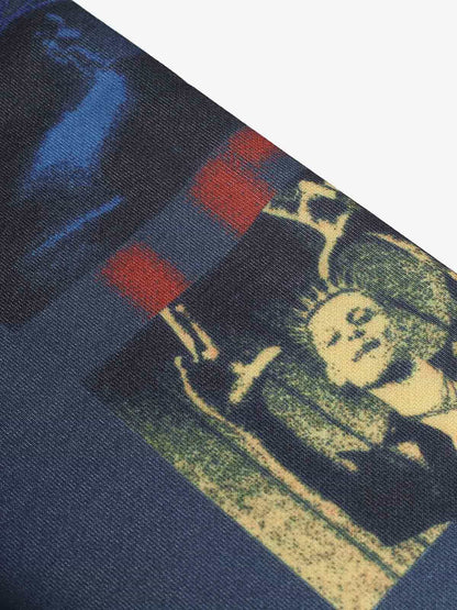 Stylish Graphic Hoodie with Unique Patchwork Design for Men 