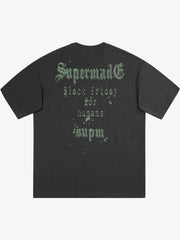 Gothic Skull Spiderweb Graphic T-Shirt 