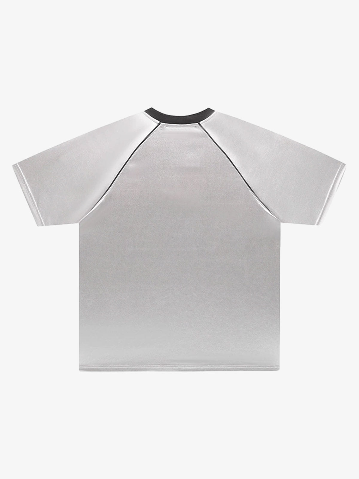 Reflective V-Neck Short Sleeve Top for Casual and Sporty Looks 