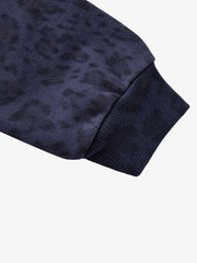 Leopard Pattern Boxy Fit Zip-Up Hoodie