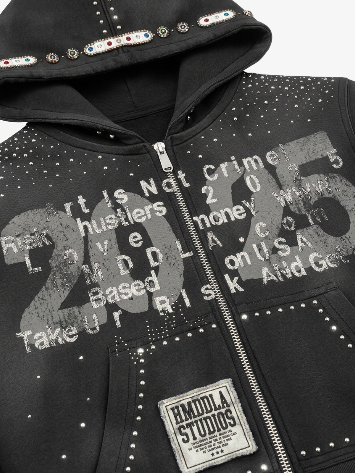 Graphic Streetwear Zip-Up Jacket