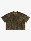 210G Cotton Leopard Print Oversized T-Shirt for Men Fashion Streetwear 