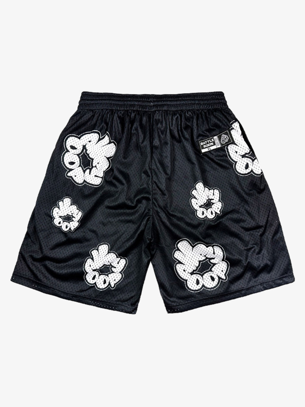 Abstract Letter Graphic Athletic Shorts 