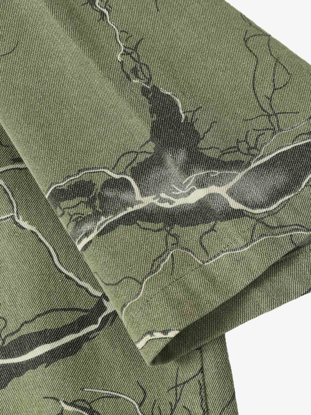 Lightning Storm Print Short Sleeve Shirt 