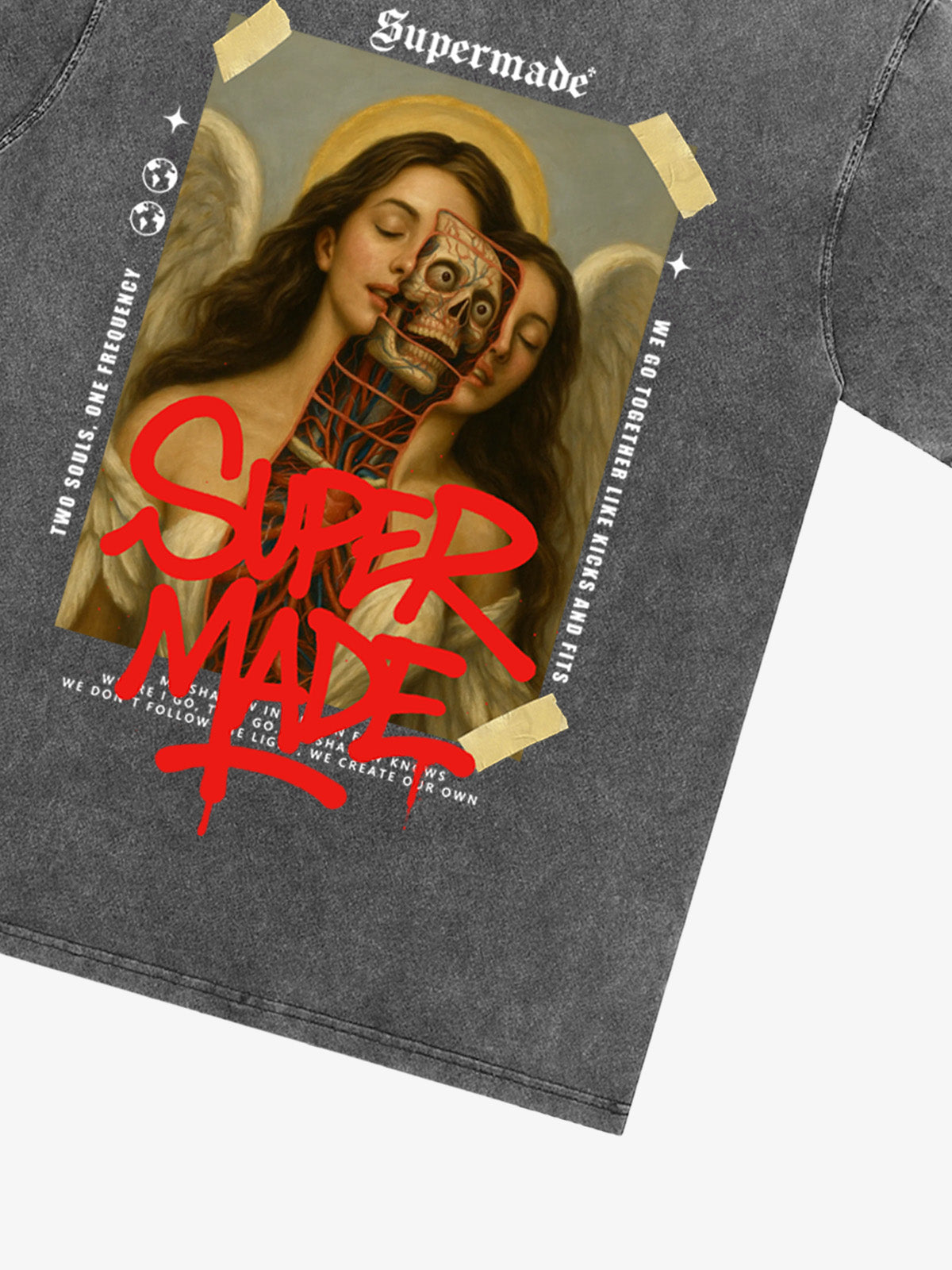 Angel and Demon Struggle Graphic T-shirt 