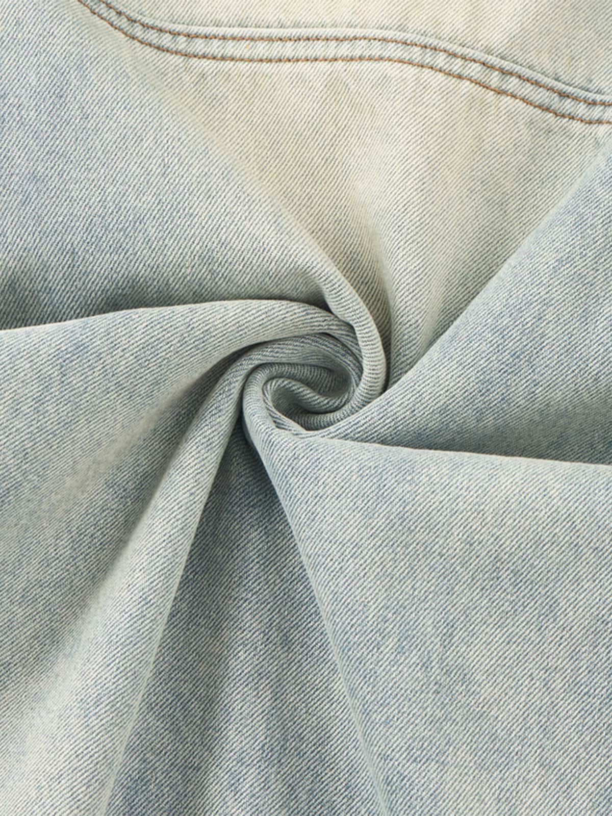 Wide-Leg Denim Trousers with Unique Patchwork Design for Modern Fashionistas 