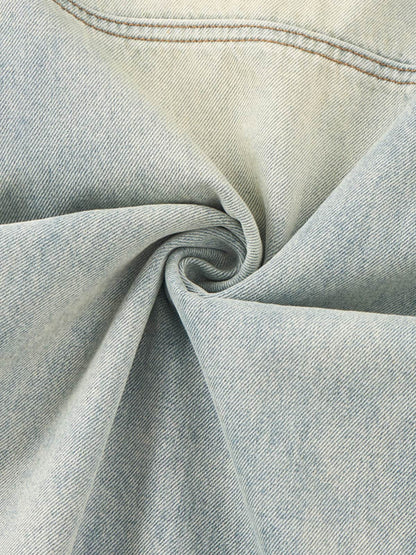 Wide-Leg Denim Trousers with Unique Patchwork Design for Modern Fashionistas 