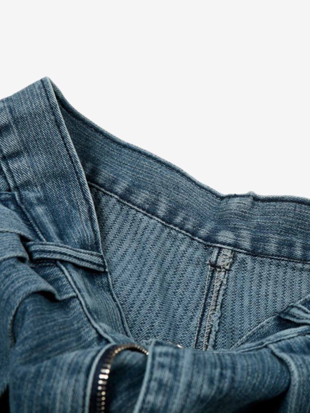 High Waist Pleated Wide Leg Jeans