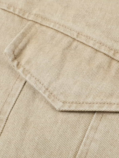 Vintage Detachable Sherpa Collar Aviator Denim Jacket 