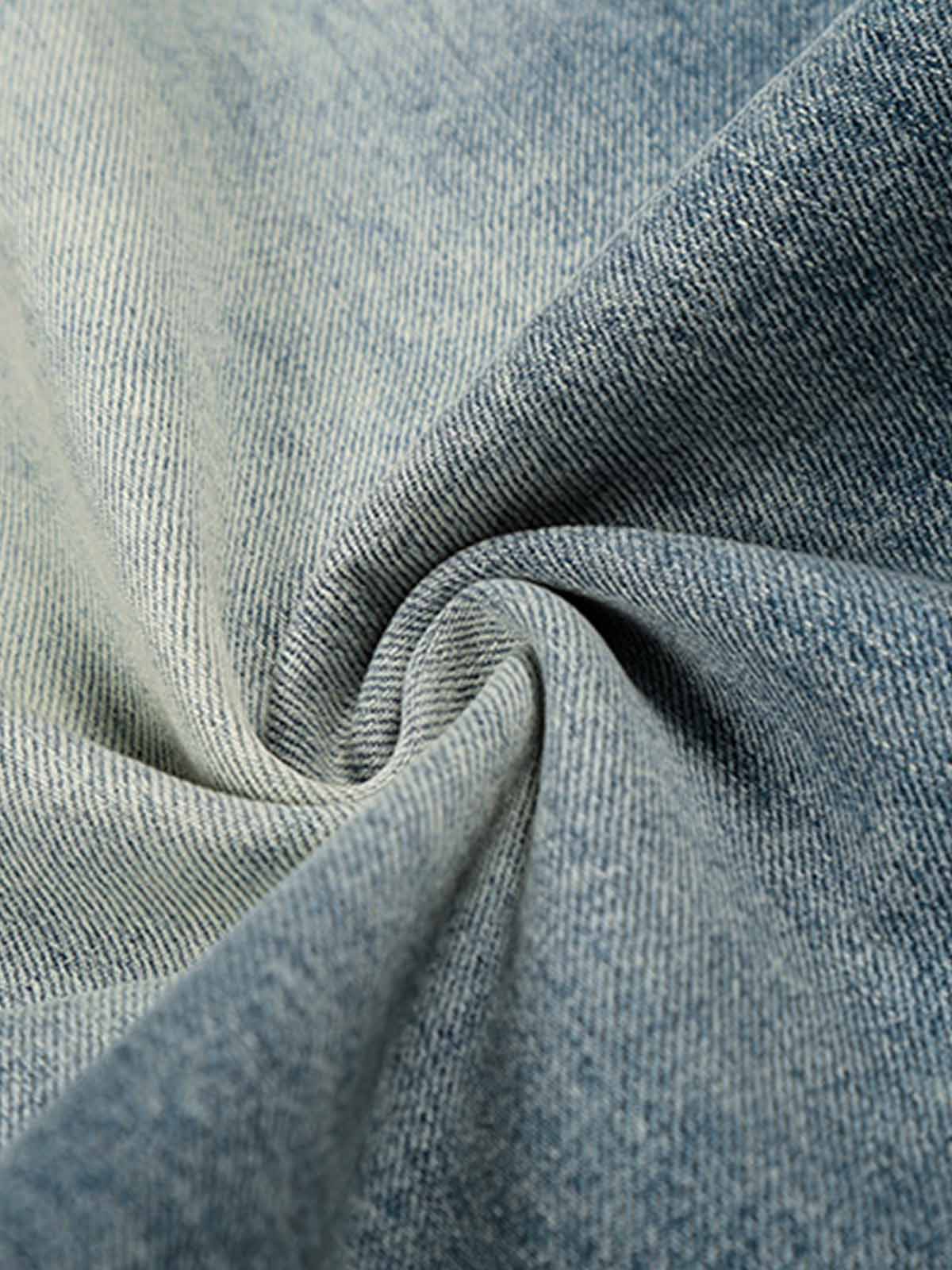 Wide-Leg High-Waisted Denim Pants with Asymmetric Wrap Design 