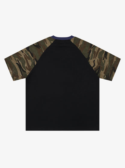 Camo Patchwork Embroidered Tee