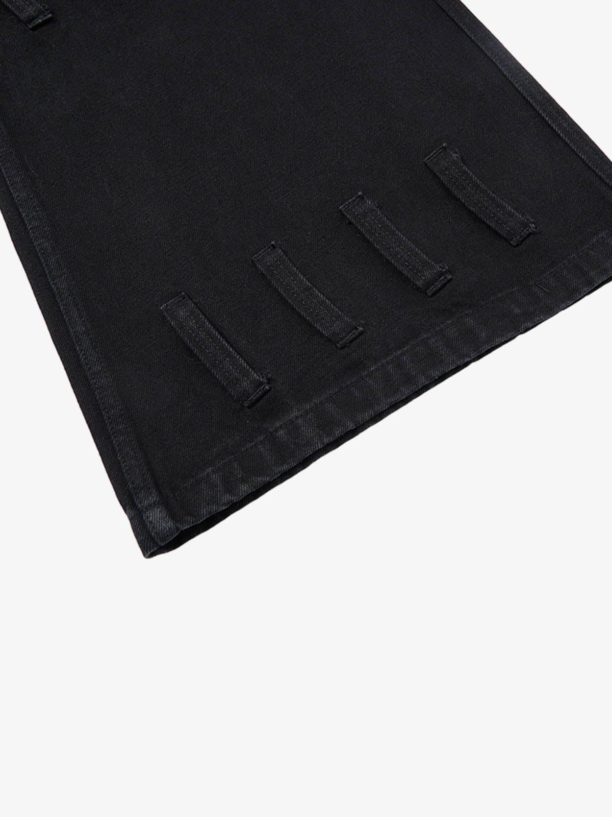 Faux Fur Trimmed Black Cargo Pants with Wide Leg and Multiple Pockets 