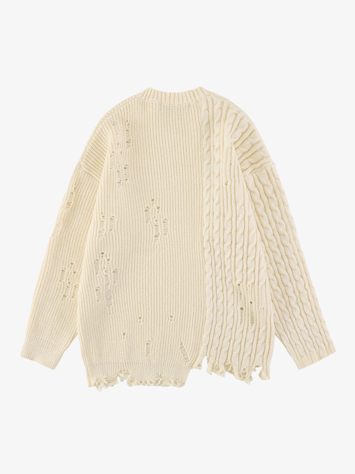 Cable Knit Crochet Hole Sweater 