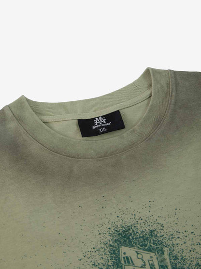 Supermade Distressed Rebellious Gun and Cross Print T-Shirt 