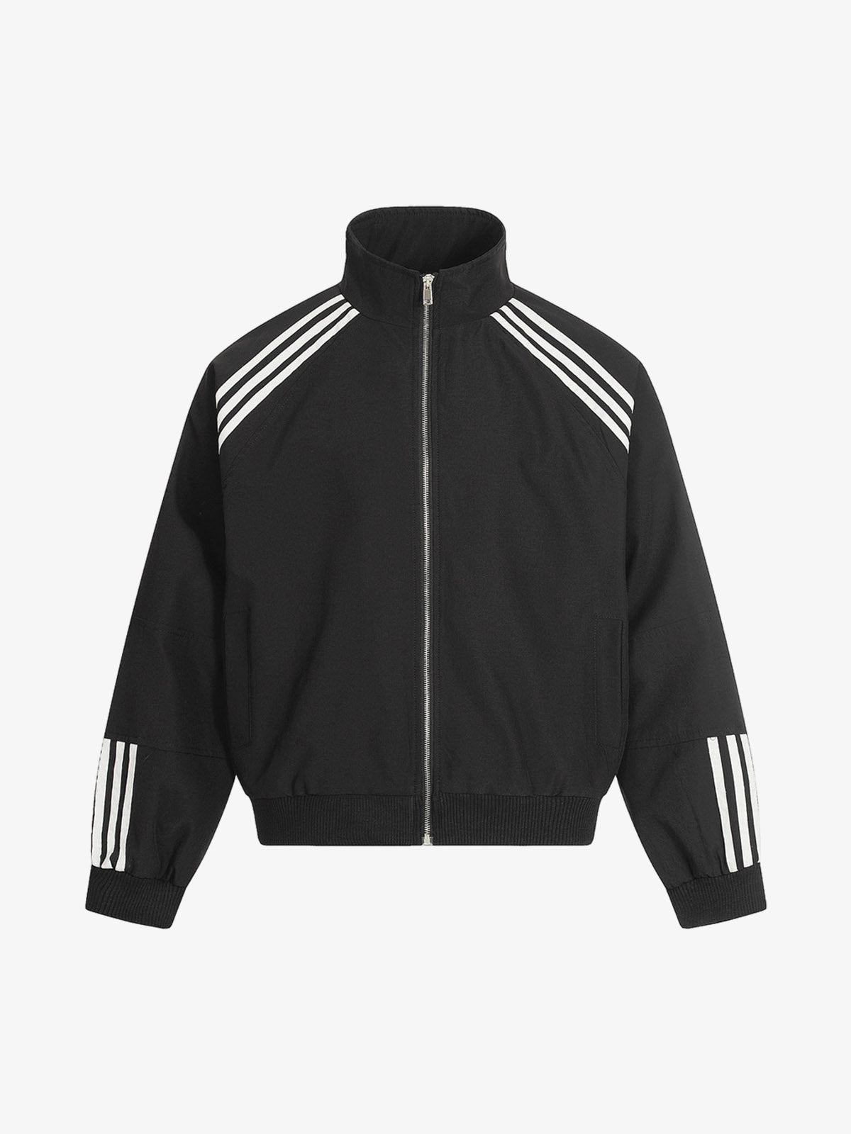 Striped Zip-Up Track Jacket and Wide-Leg Track Pants Set 