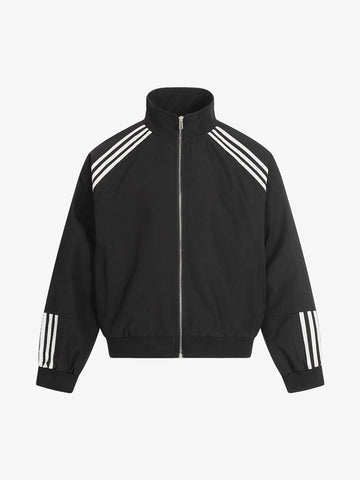 Striped Zip-Up Track Jacket and Wide-Leg Track Pants Set 