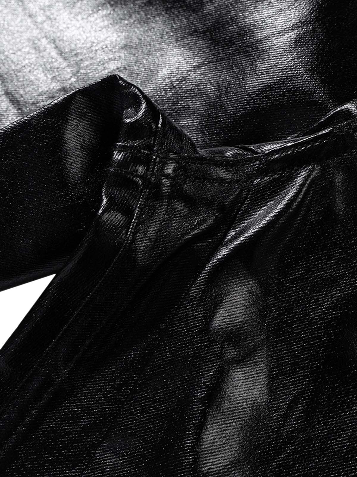 Thesupermade Glossy Patent Leather Flare Pants