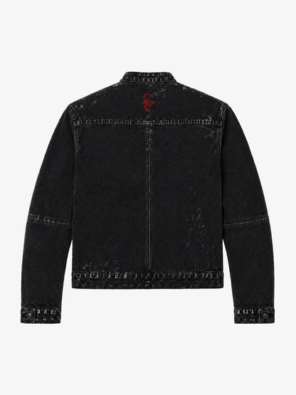 Waxed Denim Biker Jacket
