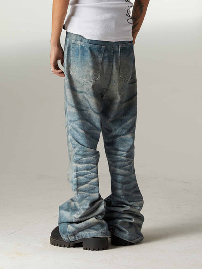 High Street RO Heavy Washed Flared Jeans 