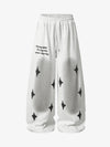 Spray Paint Star Print Distressed Sweatpants