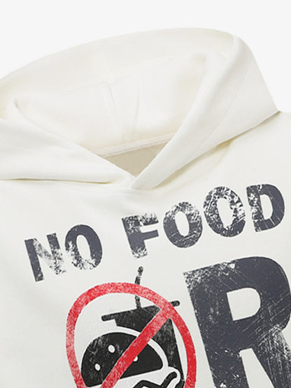 No Food or Drink Graphic Hoodie for Casual Wear 