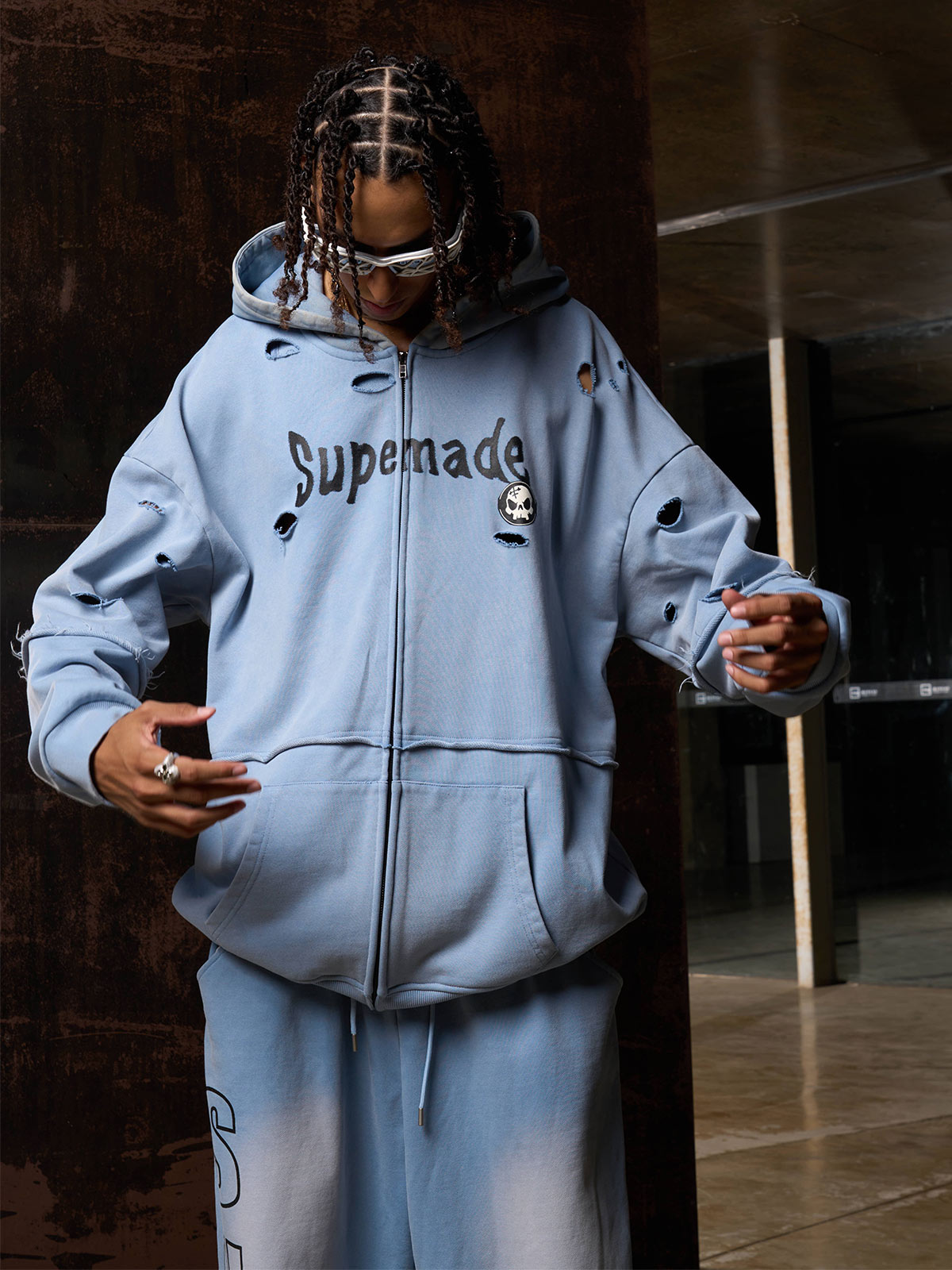 Original Washed Hooded Sweatshirt Suit 